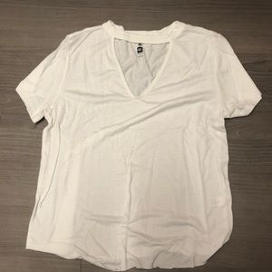 White V Cutout T-shirt